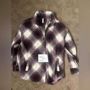 Zenana Outfitters Plaid Jacket - Red and White NWOT